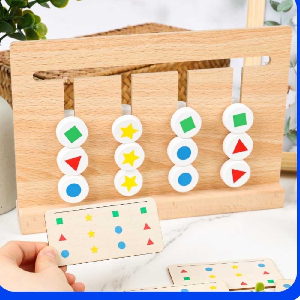 Slide Shape Color Kids Learning Puzzles